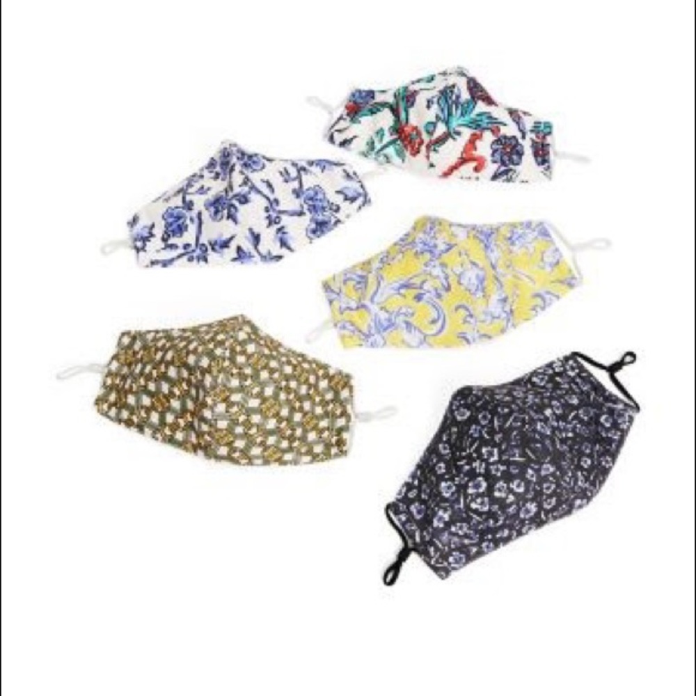 NWT 5 Tory Burch face masks